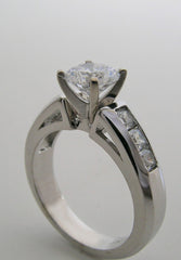 ILLUSION SET PRINCESS CUT ACCENT DIAMOND ENGAGEMENT RING SETTINGS