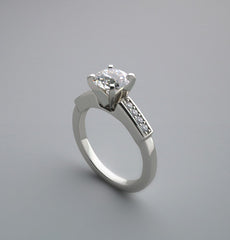 FEMININE SIMPLISTIC AND CLASSIC DIAMOND ACCENTED ENGAGEMENT RING SETTING