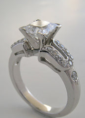 ENGAGEMENT RING SETTING WITH DIAMOND ACCENTS FOR ALL SHAPE CENTER STONES