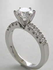 ENGAGEMENT RING SETTING WITH DIAMOND VINTAGE FISHTAIL ACCENTS