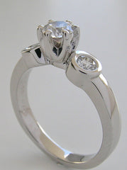 ELEGANT BEZEL AND PRONG SET THREE STONE DIAMOND RING SETTING