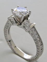 UNIQUE ENGAGEMENT RING SETTING WITH DIAMOND ACCENTS