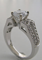 LAVISH ENGAGEMENT RING SETTING FEMININE DESIGN AND DIAMOND DETAIL ACCENTS