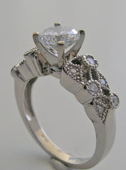 RING SETTING MIL GRAIN DIAMOND ACCENT TO FIT ANY SHAPE AND SIZE GEMSTONE