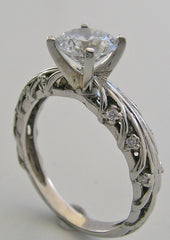 ENGAGEMENT RING SETTING ENTWINED BRANCH DESIGN DIAMOND ACCENT