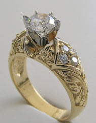 INTERESTING ENGAGEMENT RING SETTING DIAMOND ACCENT