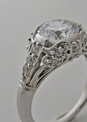 BEAUTIFUL ART DECO ANTIQUE STYLE DIAMOND ACCENT ENGAGEMENT RING SETTING OR RE-MOUNT