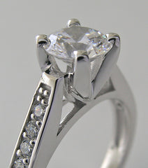 HIGH SET ENGAGEMENT RING SETTING WITH DIAMOND ACCENTS