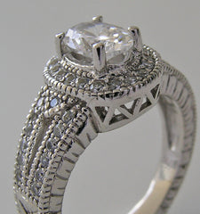 OVAL SHAPE DIAMOND ACCENT RING SETTING