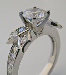 UNUSUAL FEMININE BOW STYLE ENGAGEMENT RING SETTING