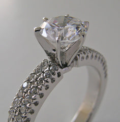 ELEGANT DIAMOND DOUBLE ROW FISHTAIL SET ENGAGEMENT RING SETTING