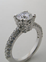 TRENDY FEMININE PAVE DIAMOND ENGAGEMENT RING SETTING