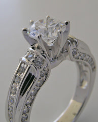 BEAUTIFUL MICRO PAVE DIAMOND ENGAGEMENT RING SETTING