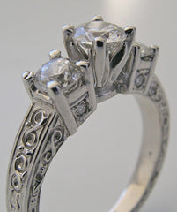 SPECIAL THREE STONE DIAMOND RING SETTING