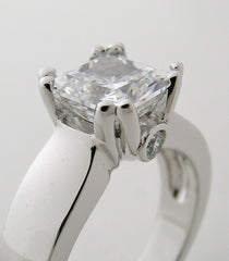 REMOUNT OR ENGAGEMENT RING SETTING WIDE HEFTY WITH ACCENT DIAMONDS