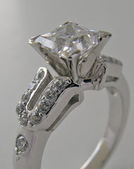 ENGAGEMENT RING SETTING WITH DIAMOND ACCENTS FOR ALL SHAPE CENTER STONES