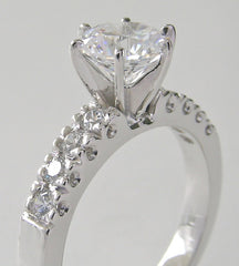 ENGAGEMENT RING SETTING WITH DIAMOND VINTAGE FISHTAIL ACCENTS