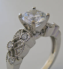 RING SETTING MIL GRAIN DIAMOND ACCENT TO FIT ANY SHAPE AND SIZE GEMSTONE