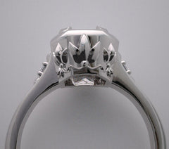 SPECIAL ART DECO STYLE FEMININE RING SETTING PRETTY DIAMOND DETAILS