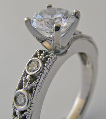 DETAILED MILLEGRAIN INTRICATE DIAMOND ENGAGEMENT RING SETTING