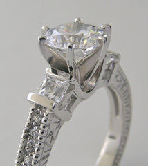 UNIQUE ENGAGEMENT RING SETTING WITH DIAMOND ACCENTS