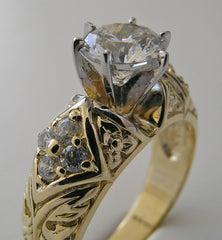 INTERESTING ENGAGEMENT RING SETTING DIAMOND ACCENT