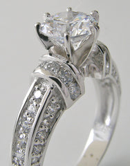 UNUSUAL DIAMOND ACCENT ENGAGEMENT RING SETTING FOR ALL SHAPES AND SIZES