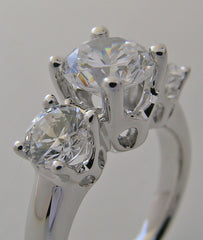 UNIQUE THREE STONE DIAMOND ENGAGEMENT RING MOUNTING OR REMOUNT RING SETTING