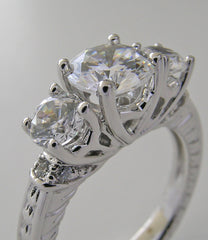 THREE STONE ANNIVERSARY DIAMOND ENGAGEMENT RING SETTING