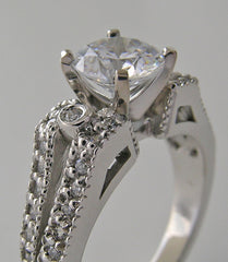 LAVISH ENGAGEMENT RING SETTING FEMININE DESIGN AND DIAMOND DETAIL ACCENTS