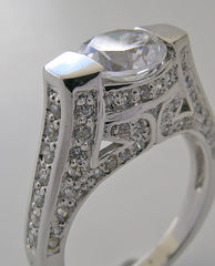 UNIQUE UNUSUAL MODERN PAVE DIAMOND RING SETTING