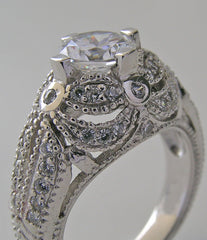 IMPORTANT DIAMOND ACCENTED ENGAGEMENT RING SETTING OR RE-MOUNT RING SETTING