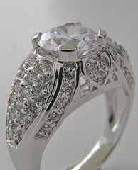 REMOUNT ENGAGEMENT RING SETTING WITH PAVE DIAMOND ACCENTS DECO STYLING