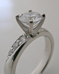 ENGAGEMENT RING SETTING WITH DIAMOND ACCENTS MID CENTURY STYLING