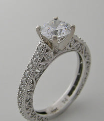 ENGAGMENT RING SETTING WITH ELEGANT DIAMOND ETERNITY SHANK