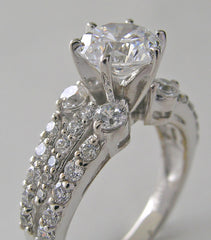 ENGAGEMENT RING SETTING ACCENT DIAMONDS FOR ALL SHAPE AND SIZE CENTER STONES