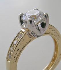 BASIC TRADITIONAL ROUND DIAMOND ACCENT ENGAGEMENT RING SETTING