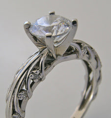 ENGAGEMENT RING SETTING ENTWINED BRANCH DESIGN DIAMOND ACCENT