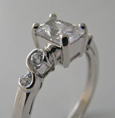 GOLD ENGAGEMENT RING SETTING DIAMOND ACCENTS