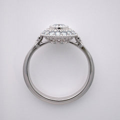 FEMININE DIAMOND ACCENT ENGAGEMENT RING SETTINGS MIL GRAIN DETAILS