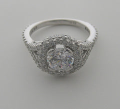 UNIQUE DIAMOND RING SETTING FLUSH DIAMOND HALO