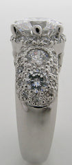 SPECIAL ENGAGEMENT RING SETTING ART DECO ANTIQUE STYLE ENCRUSTED WITH ACCENT DIAMONDS