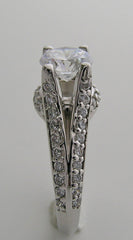 PRETTY SPLIT SHANK DIAMOND ACCENTED ENGAGEMENT RING SETTING