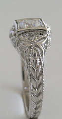 ART DECO STYLE FILIGREE DIAMOND RING SETTING