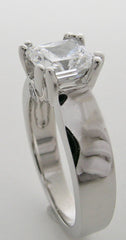 REMOUNT OR ENGAGEMENT RING SETTING WIDE HEFTY WITH ACCENT DIAMONDS