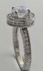 FEMININE HALO DIAMOND ACCENT ENGAGEMENT RING SETTING