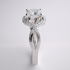 ARTISTIC ENGAGEMENT RING SETTING GEOMETRIC ART DECO STYLE COLLECTION WITH DIAMOND ACCENTS