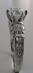 ANTIQUE ART NOUVEAU STYLE DIAMOND ENGAGEMENT RING GOLD OR PLATINUM SETTING