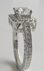 UNUSUAL HALO ACCENT PRINCESS CUT DIAMOND ENGAGEMENT RING SETTTING