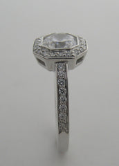 UNUSUAL ANTIQUE STYLE OCTOGNAL HALO DESIGN DIAMOND RING SETTING